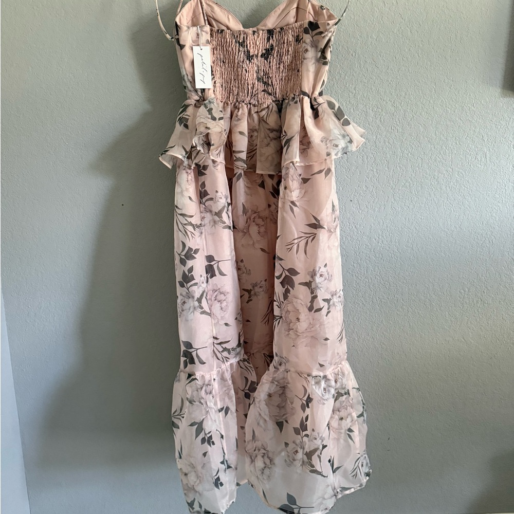 Petal + Pup Kennie Pink Floral Peplum Midi – L (NWT) - Picture 4 of 7
